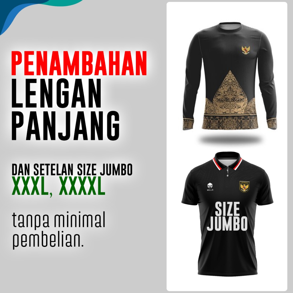 [LENGAN PANJANG & SIZE 3XL 4XL] Jersey futsal sepak bola full custom printing