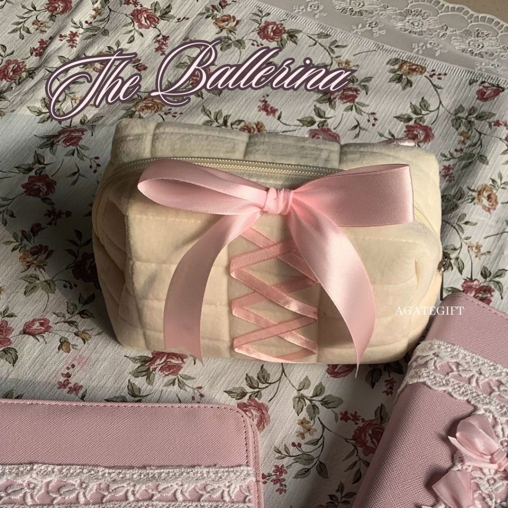 

[REAL PIC] The Coquette Pouch - Kotak Pensil Tempat make Up Dompet Multifungsi Pita Aesthertic Premium