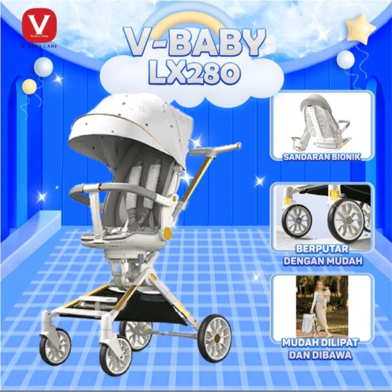 stroller lipat/magic stroller/stroller travelling/stroller bayi merk v baby care