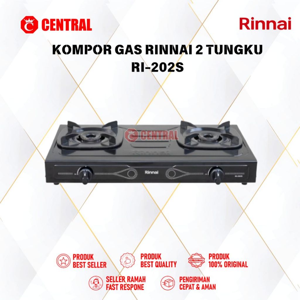 KOMPOR 2 TUNGKU RINNAI RI 202S / RI-202S / RI 202 S