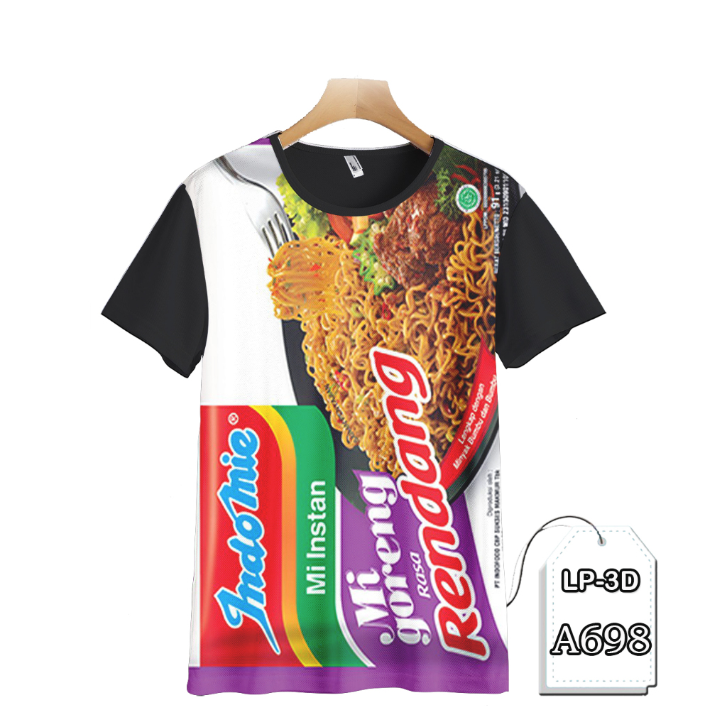 KAOS INDOMIE MIE GORENG RASA RENDANG KAOS DEWASA GAMBAR INDOMIE BAJU PREMIUM KEREN