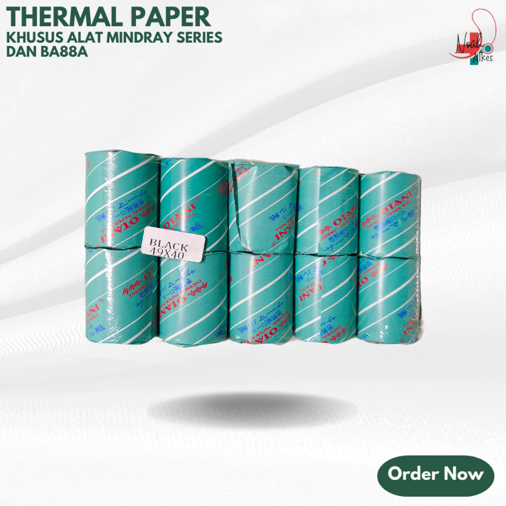 

KERTAS THERMAL PAPER UNTUK MINDRAY | ALAT HEMATOLOGY MINDRAY UKURAN 49x40 MM