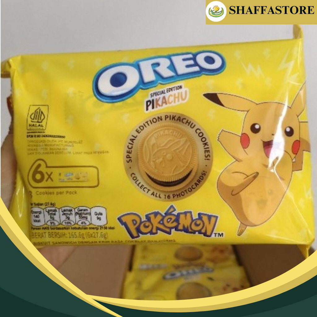 

Biskuit Oreo Pokemon Pikachu Free Card Oreo Pokemon Biskuit Chocolate Banana