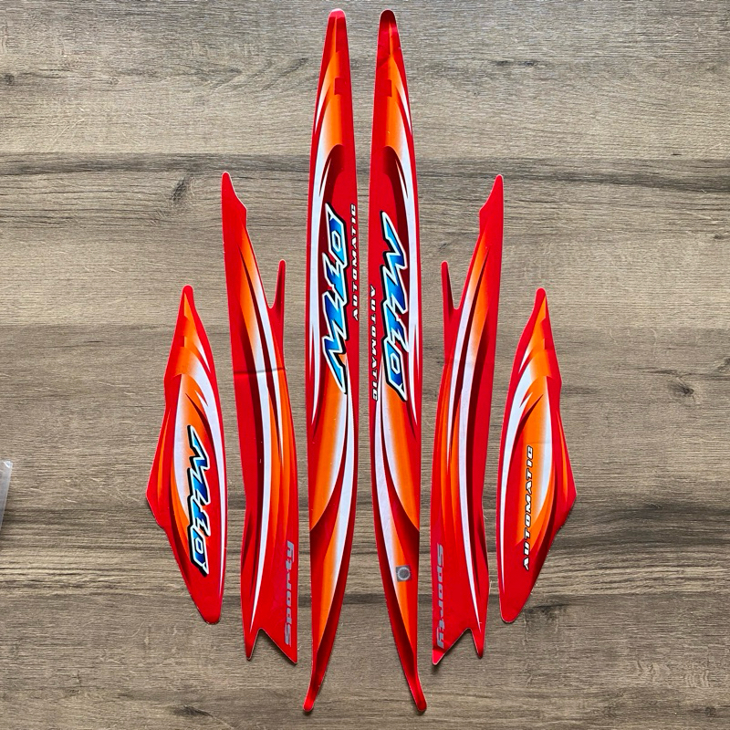 STIKER STRIPING LIS BODY YAMAHA MIO SPORTY TAHUN 2007 ALL WARNA MERAH STANDAR