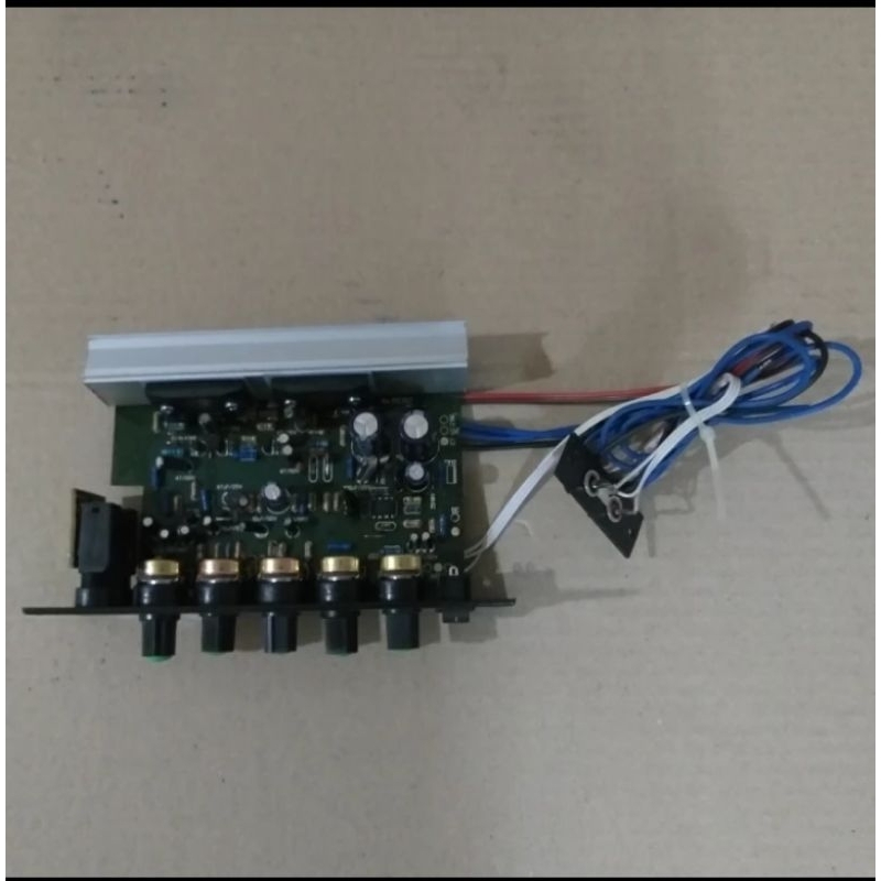 KIT ACTIVE SPEAKER AMPLIFIER 500WATT SANKEN A1216 / C2922 5DY 2 MIC + Subwoofer-Tegangan Input 18V C