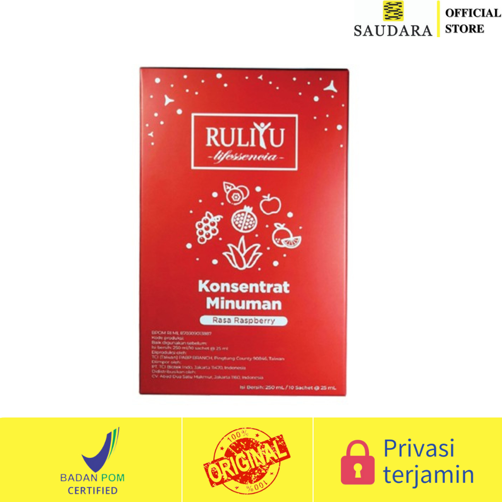 

Ruliyu Collagen Raspberry 250 Ml (10 sachet) - Suplemen Kesehatan kulit, Kolagen, Antioksidan, Anti Aging