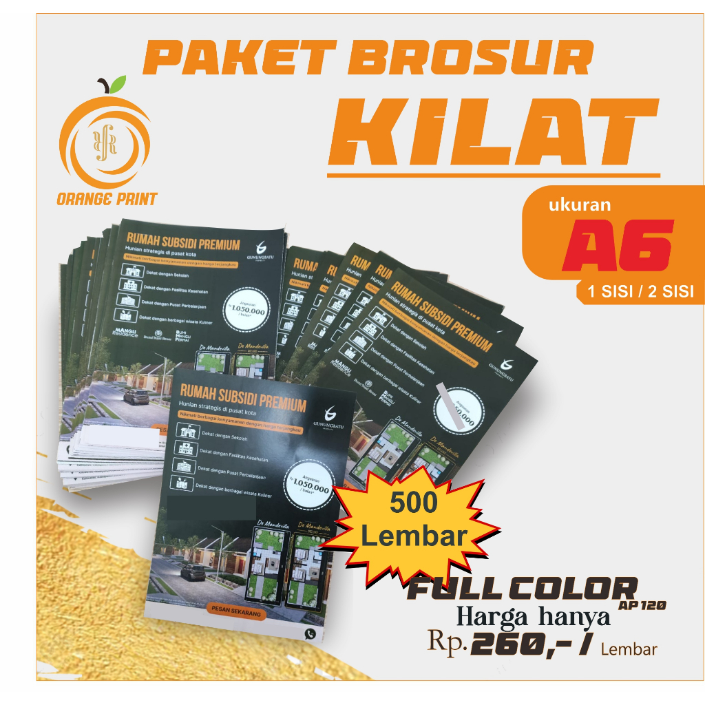 BROSUR A6 | PAKET BROSUR | CETAK BROSUR | Paket Brosur 1 RIM 500 LEMBAR