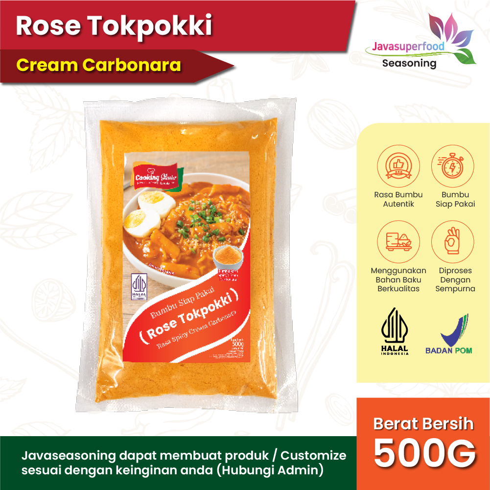 

Bubuk Saus Tokpokki \ Rose Tteokbokki \ Spicy Cream Carbonara Tteokbokki 500G
