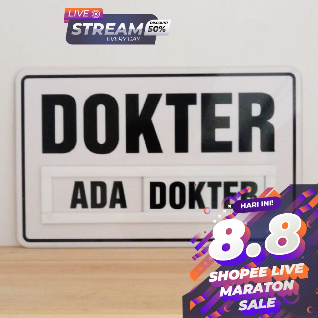

PAPAN NAMA DOKTER / BIDAN / DLL, SLIDING (ADA / KELUAR), UK 27 X 17
