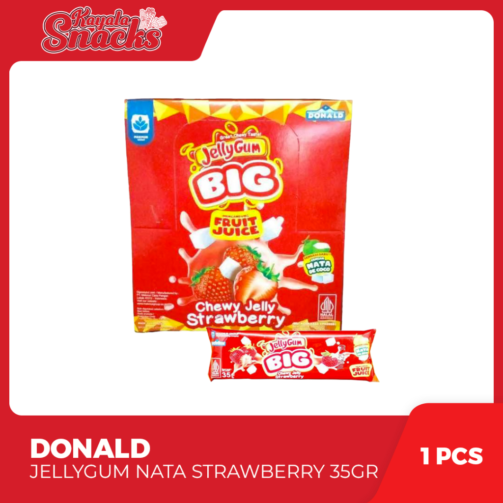 

DONALD Jellygum Nata Strawberry 35 gr - 1 Box x 12 Pcs