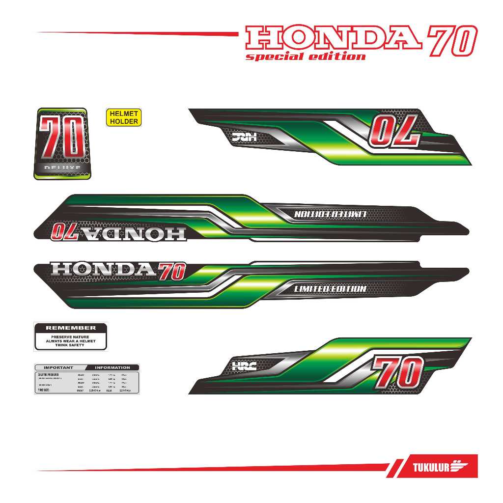 STIKER HONDA C70 STRIPING DECAL C70 RACING LIMITED EDITION 10