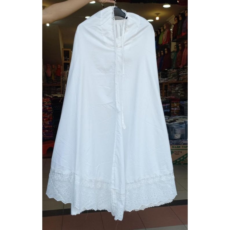 MUKENAH KATUN MIKRO PUTIH/MUKENAH SANTRI DEWASA