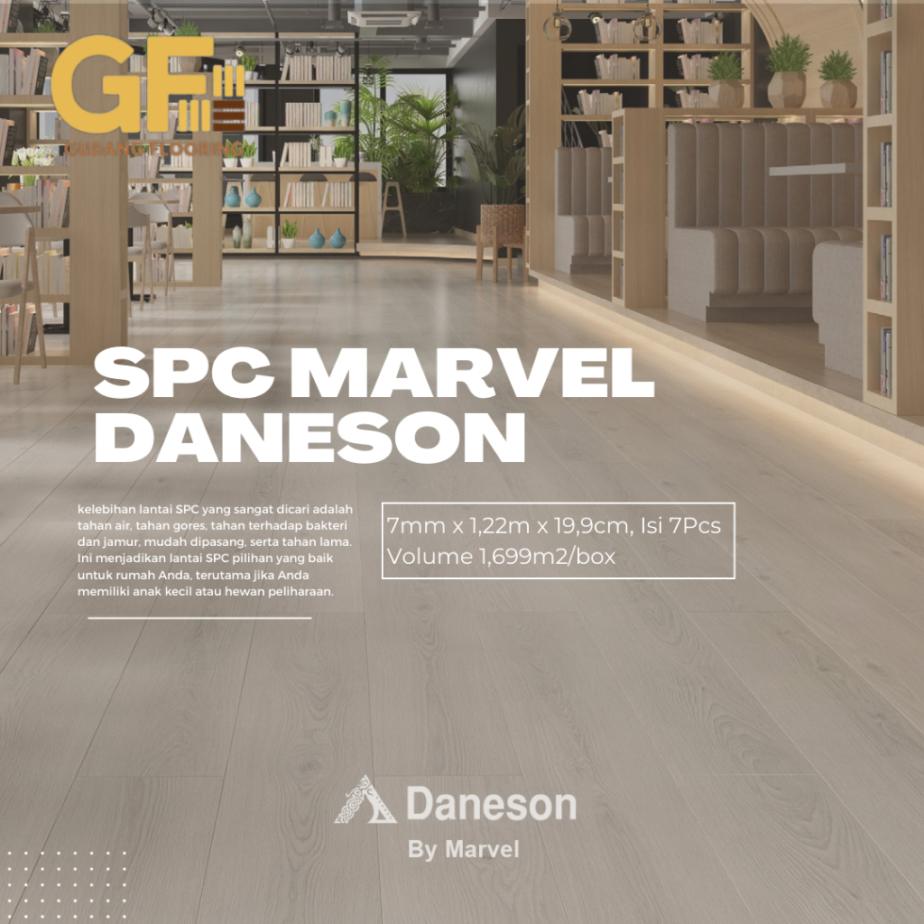 VINYL SPC MARVEL DANESON | Lantai Vinyl SPC 7mm | Vinyl SPC Flooring