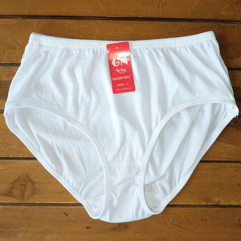 Celana Dalam Wanita Golden Nick Warna Putih 100% katun Size M L XL XXL | CD Wanita Warna Putih | Cel