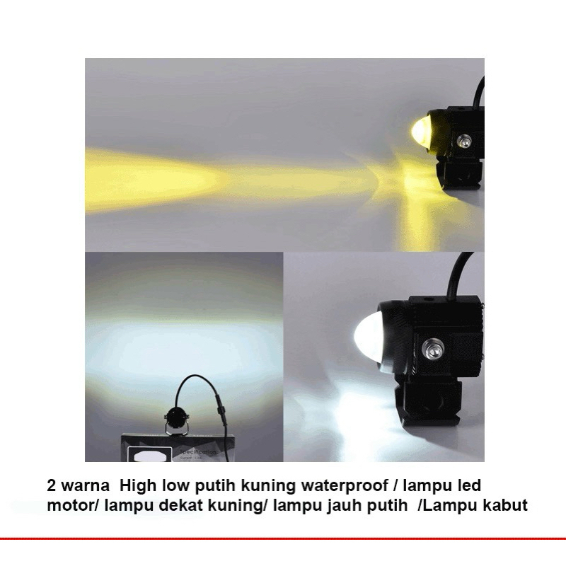 BIG SALE LAMPU TEMBAK LASER 12~80VOLT LED MINI 2 WARNA - LAMPU TEMBAK SOROT FOGLAMP MINI D2