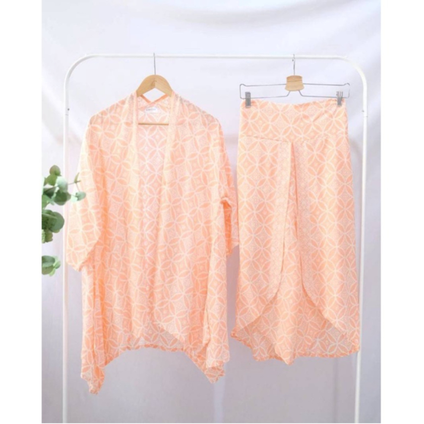 SETELAN OUTER BERLENGAN ONESET KONDANGAN ONESET BAWAHAN KULOT 7/8 ONESET BATIK BAWAHAN CELANA WANITA