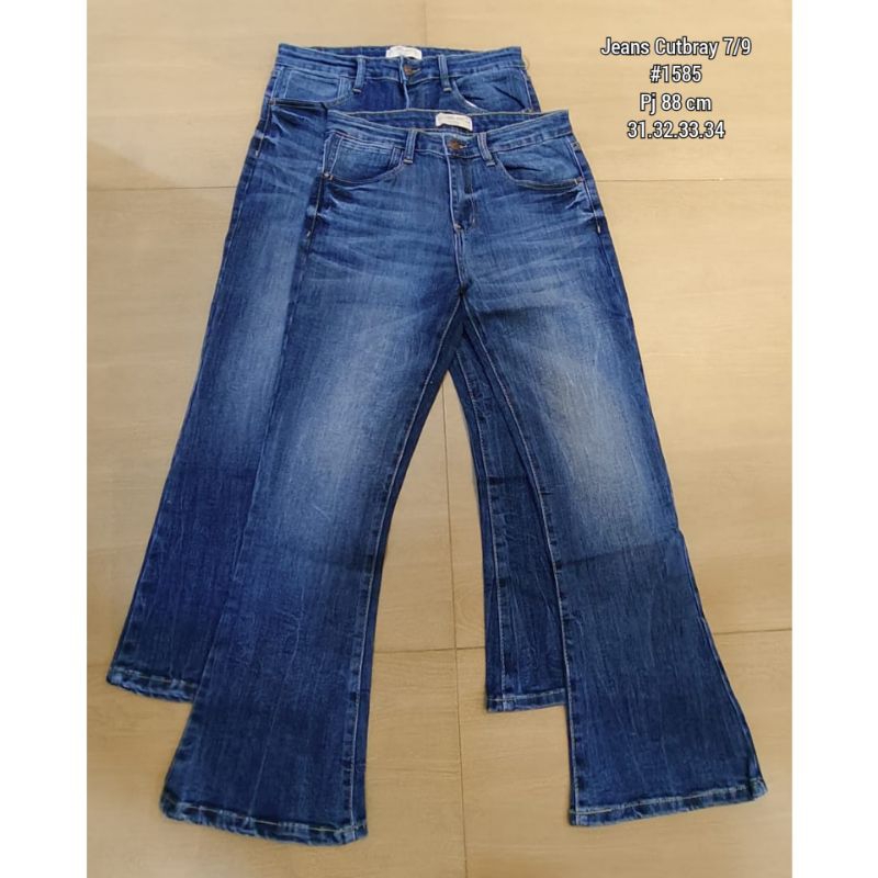 Celana Jeans Cutbray 7/9 Wanita Import ✨ MISS 2000 ✨ 1585