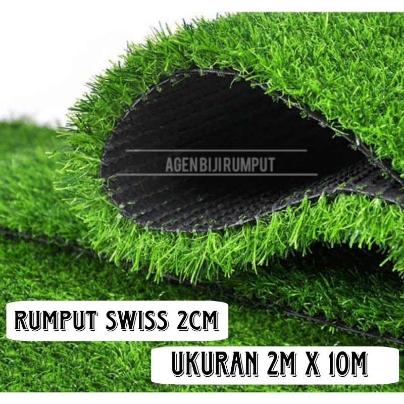 Rumput sintetis swiss 2cm - 2m x 10m - rumput sintetis dekorasi - rumput palsu terbaik - rumput sint