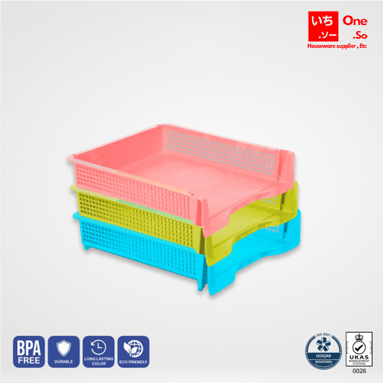 RAK MEJA KERTAS A4 / RAK MEJA SUSUN / RAK KERTAS KANTOR WARNA SOFT - oneso.id