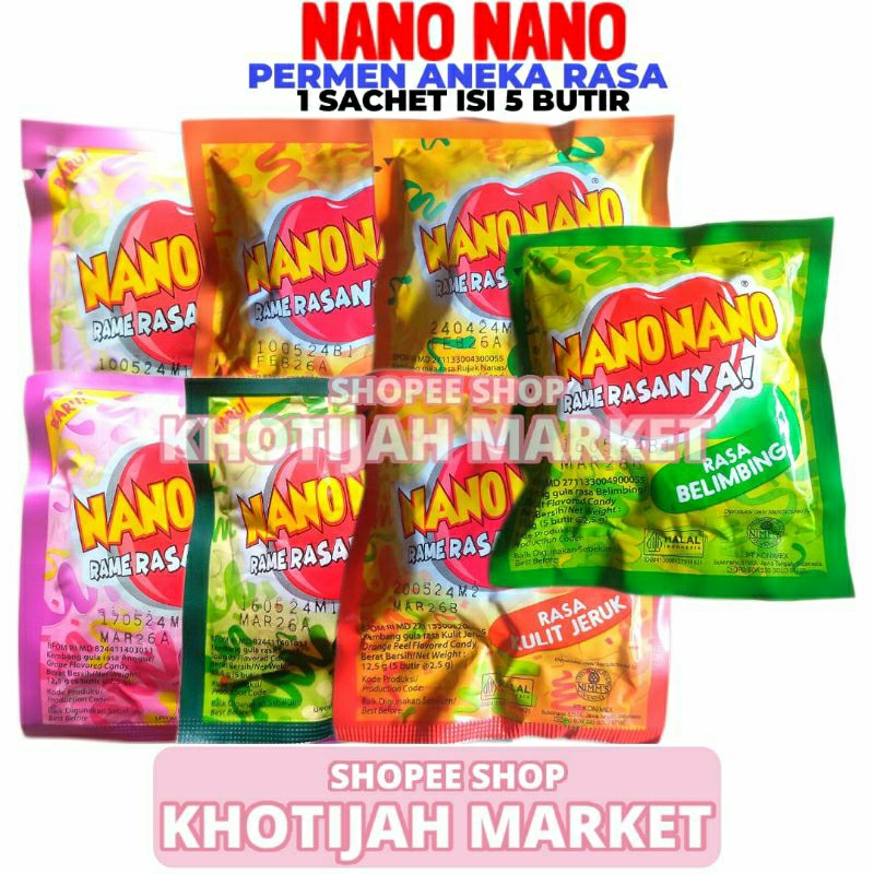 

Permen Nano Nano 1 Sachet Isi 5 Butir 2.5 Gram