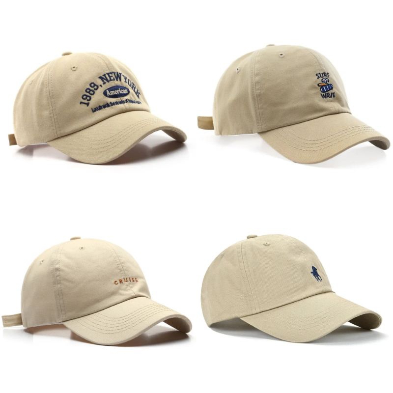 Topi Baseball Serba Warna Cream dan Coklat/ Topi Baseball Pria dan Wanita