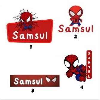 

Stiker label nama spiderman, label spiderman, spyderman, stiker spiderman
