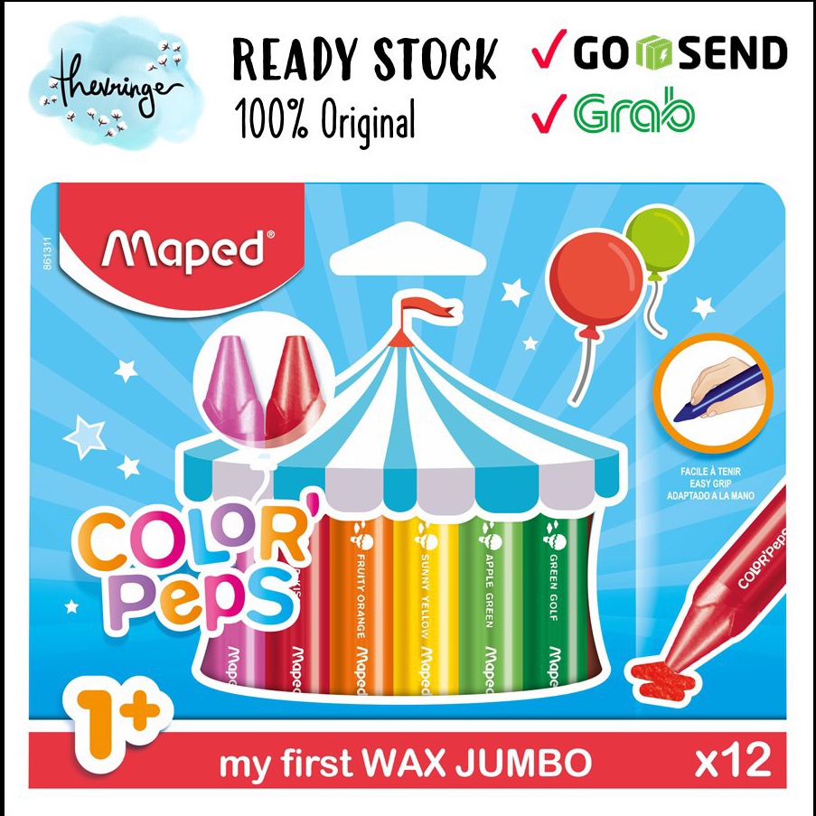 

Maped My First Jumbo Wax Crayon 12 colors untuk batita 1 tahun keatas KODE K3K3