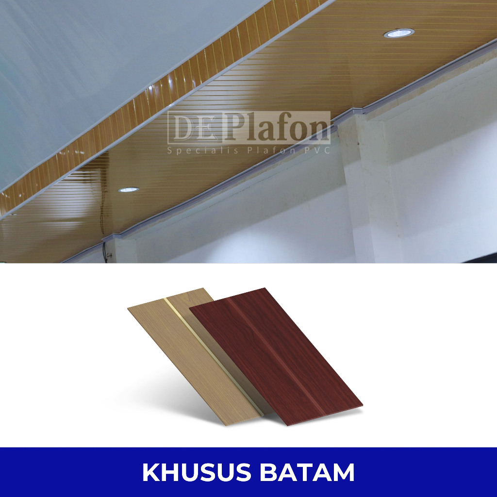 DE Brown Series Plafon PVC 6 Meter Tanpa Lem Motif Brown Coklat | DE Plafon Batam