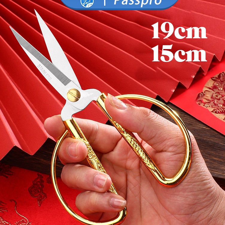 

19cm Gunting Emas Wedding Sangjit Phoenix Ceremony Golden Scissors Gunting Gold KODE B3N6