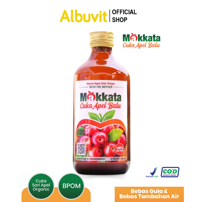 

Makkata Cuka Apel Batu With The Mother 330ml Natural Apple Cider Vinegar Original BPOM