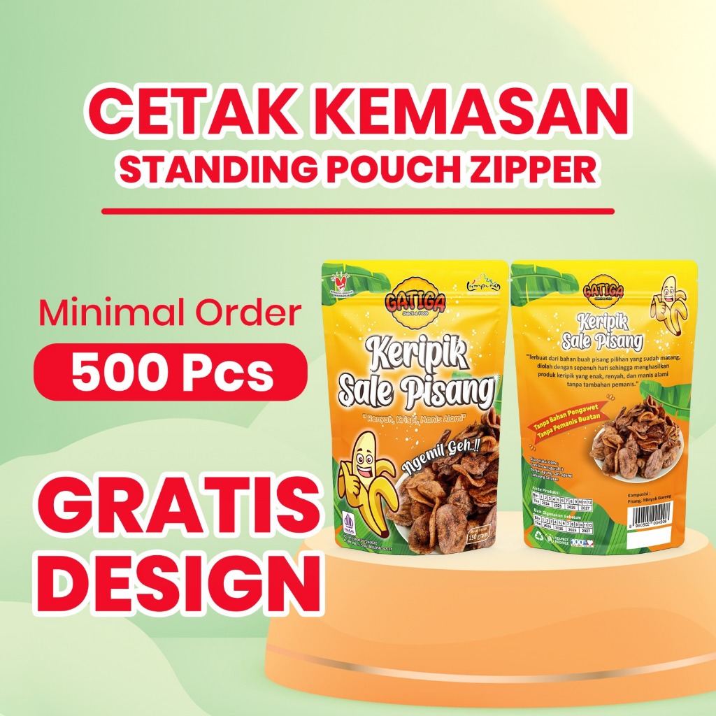 Cetak kemasan standing pouch custom Alumunium foil