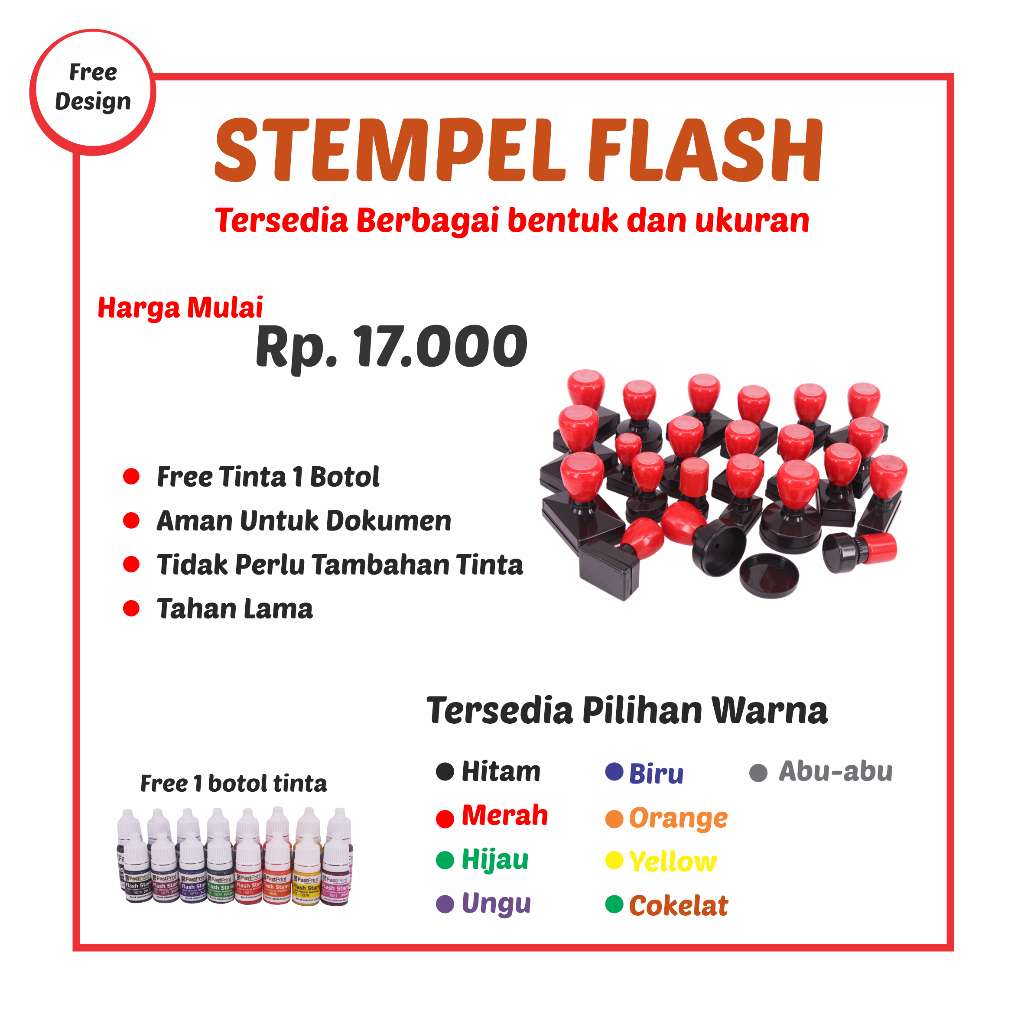 

STEMPEL OTOMATIS CUSTOM - GRATIS DESIGN - STEMPEL LOGGO, NAMA PERUSAHAAN, TANDA TANGAN