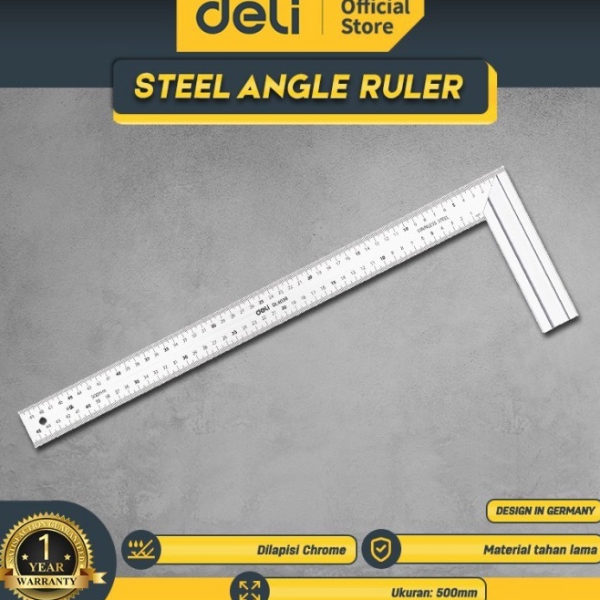 

Deli Penggaris Siku Tukang 5 cm Stainless Steel Alat Perkakas DL438 KODE A5A1
