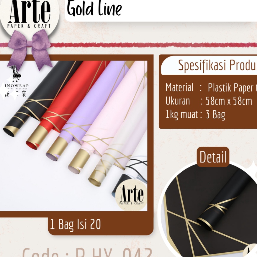

Terbaik 2 Lembar Cellophane Gold Kes Buket Korea Bunga Flower Wrapping Paper Kado Arte Jaka PHX42