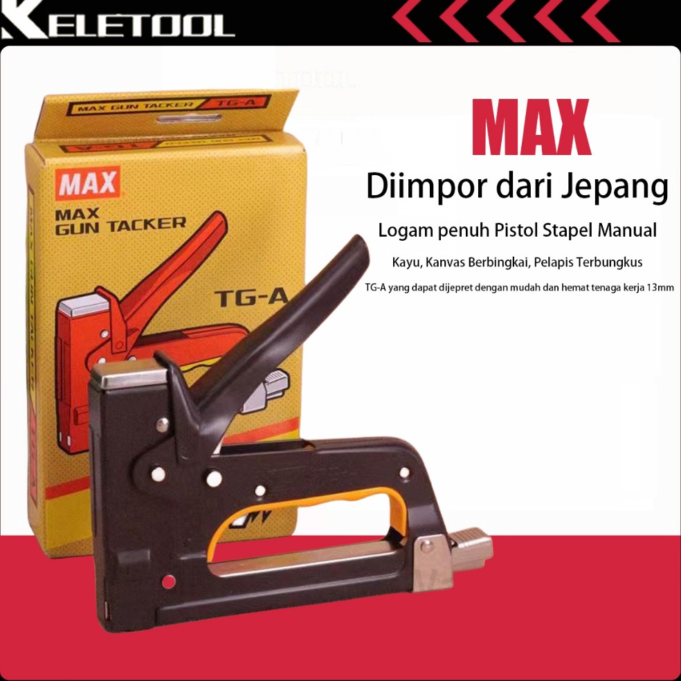 

1 originalStapler Tembak Gun Tacker TGA Max Original Guntacker alat Stapler tembak Max Isi Staples Gun Tacker T31MB klip tembak KODE I6M3