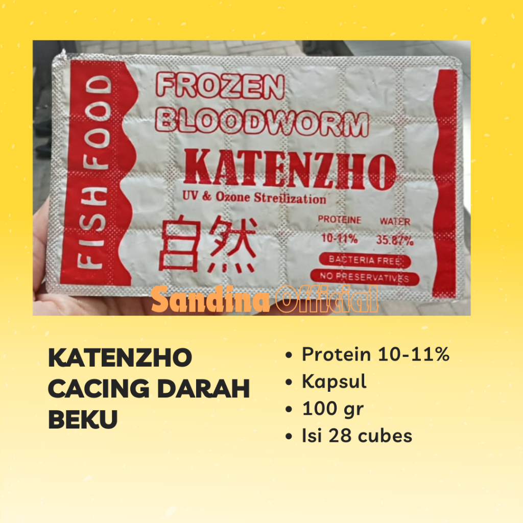 KATENZHO CACING DARAH BEKU PREMIUM KAPSUL CABEK FROZEN BLOODWORM PAKAN/MAKANAN IKAN CUPANG KOKI KOI 