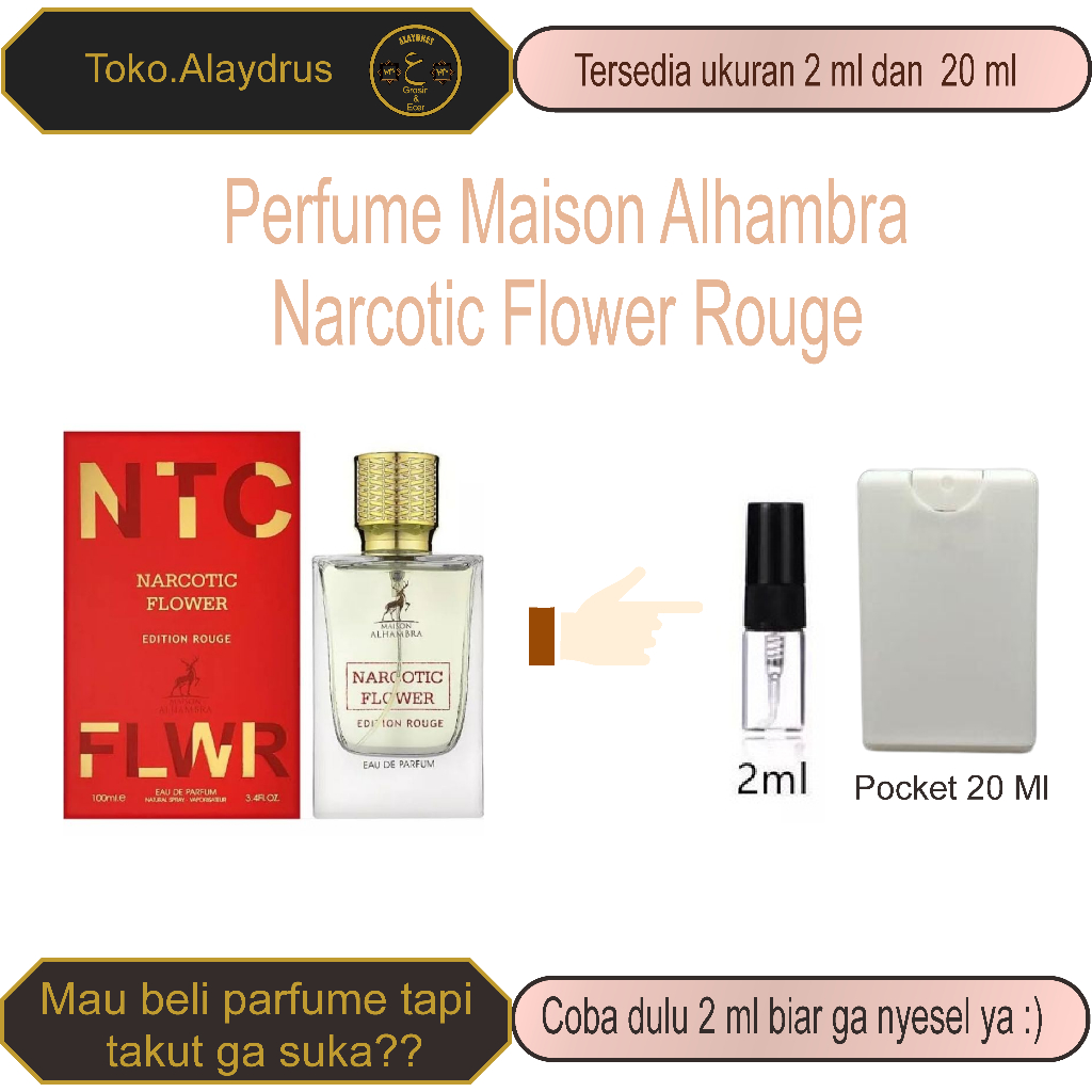 Decant Narcotic Flower Rouge 2 ml 5 ml 10 ml by maison alhambra