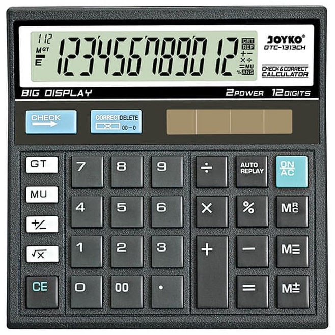 

KODE Q46W Calculator Kalkulator Joyko DTC1313CH 12 Digits Check Correct MURAH