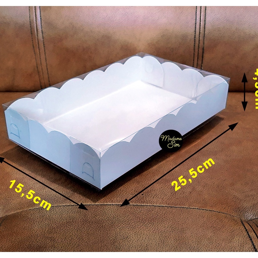 

HJ6 BOX MIKA PUTIH DUS KUE KOTAK KARDUS 25x15x45 ISI 1 PCS