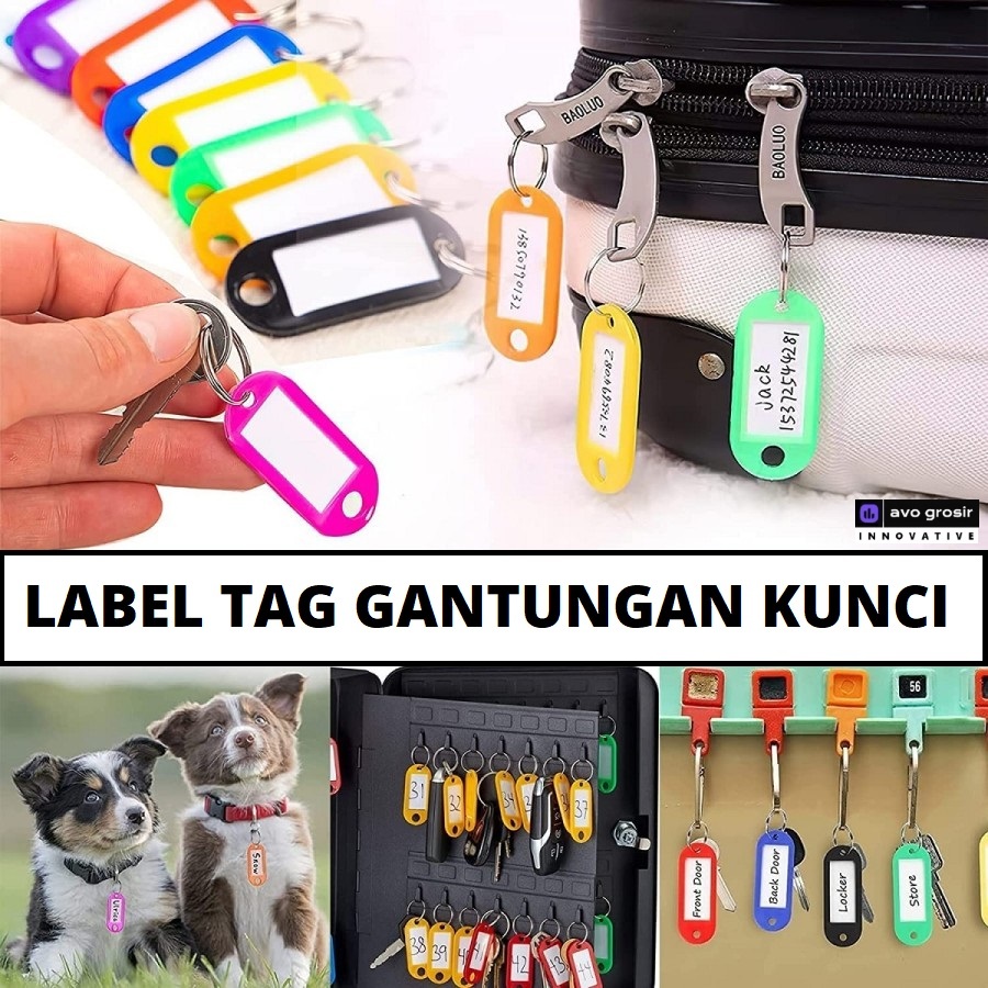 gantungan kunci label nama keys ring tag info room