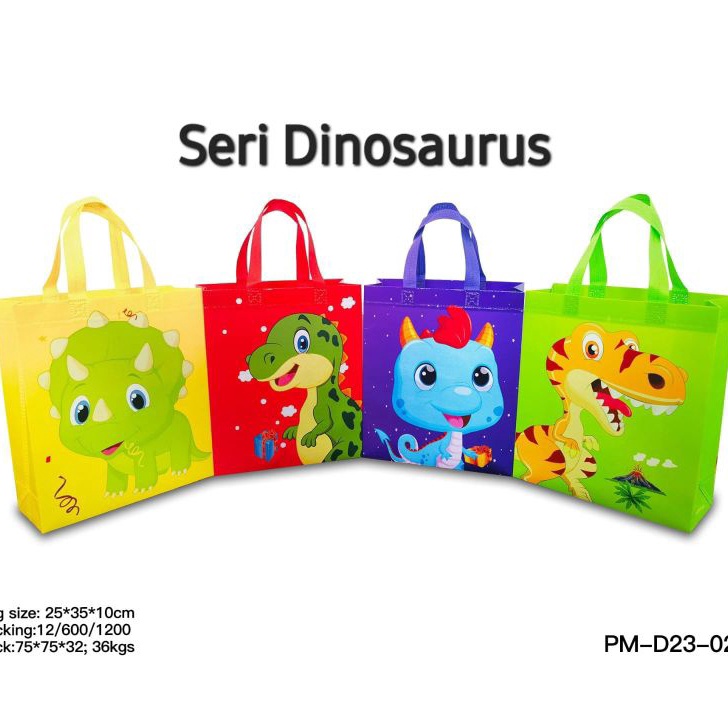 

KF7 Goodie bag karakter LAMINASI 25x35x1 LUSINAN 12 pcs tas kadotas spunbond tas hampers