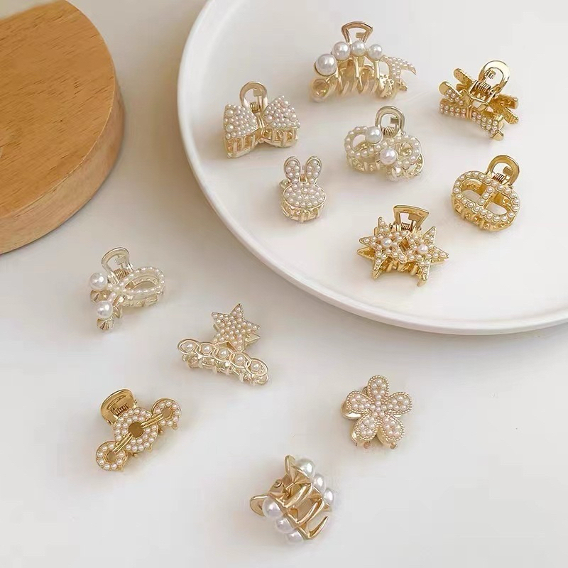 JEPIT PERMATA MUTIARA Jedai Jepitan Besi Berlian Cakar Ala Korea