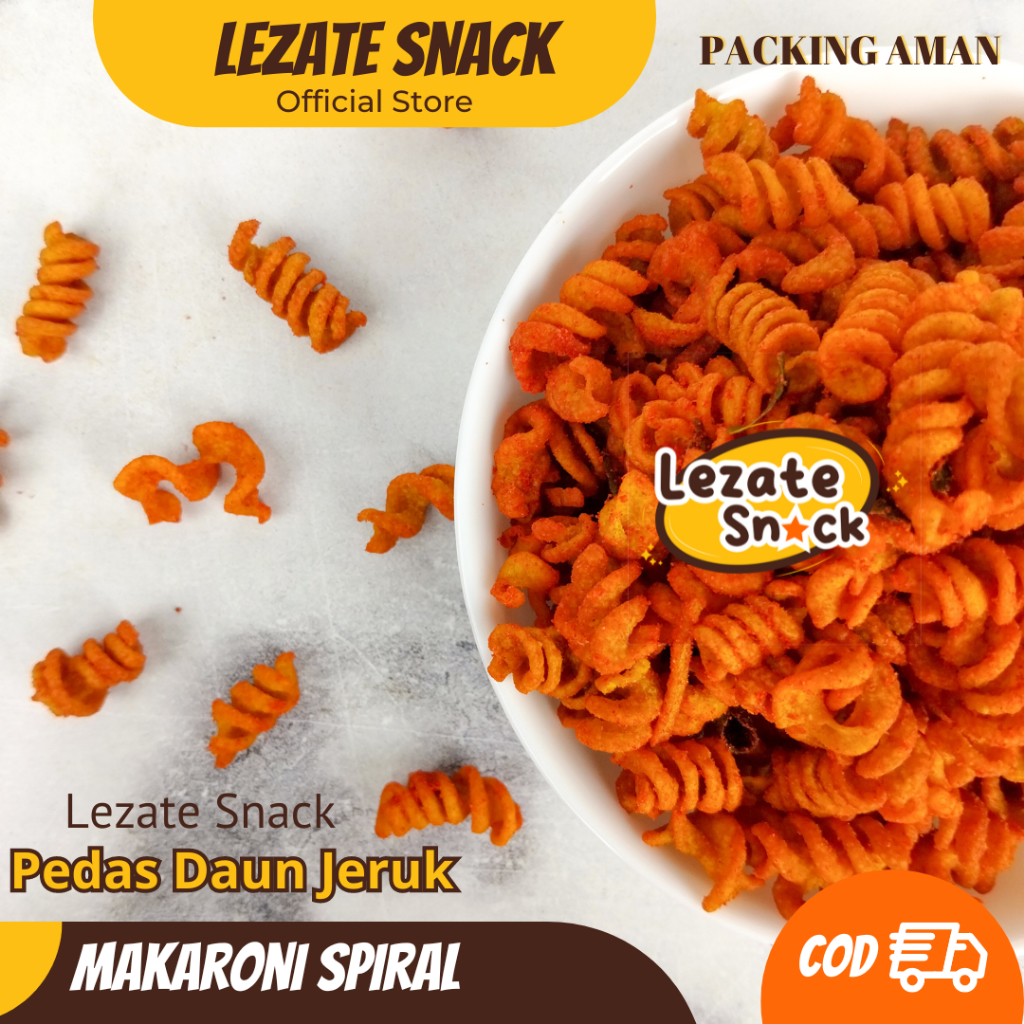 

Makaroni Bantet Spiral 150GR Pedas Daun Jeruk Kiloan Murah Enak / Makaroni Spiral Makaroni Ulir Food Noodles WAP SNACK