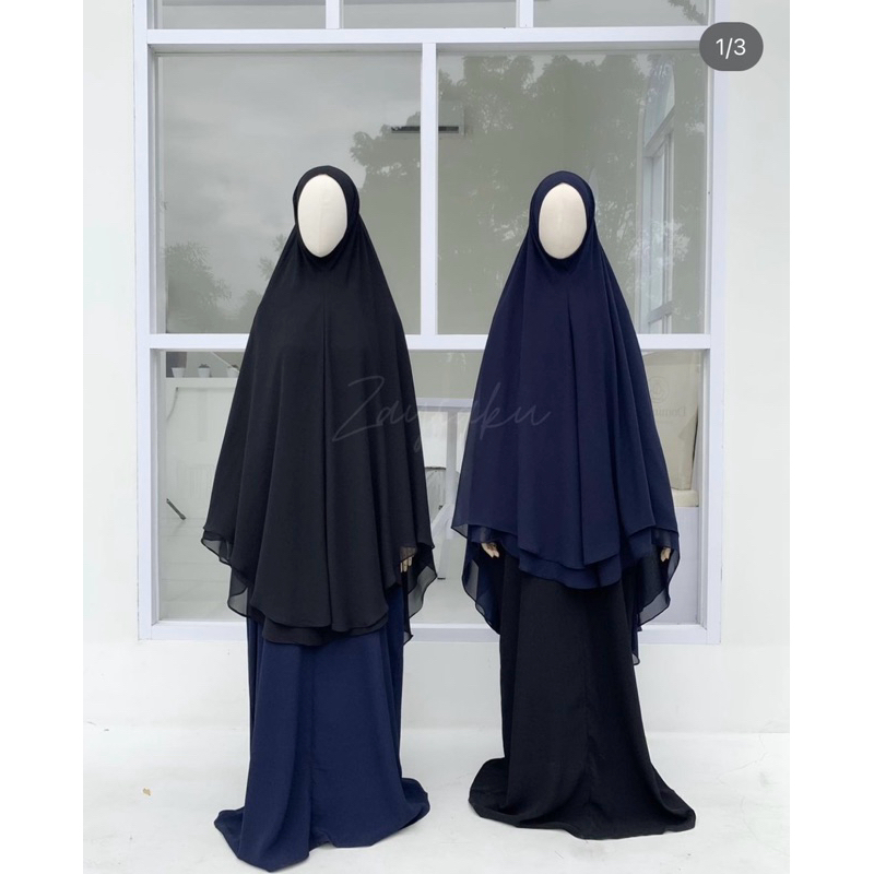 Preloved PL KHIMAR BANDANA Arabian Chiffon Jetblack by Zaysaku