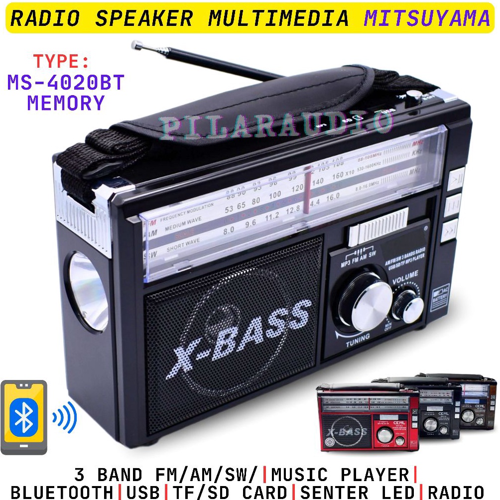 KODE I13O Radio FMAMSW Speaker Portable Bluetooth FM Radio Klasik Design Radio Bluetooth FMkartu TFu