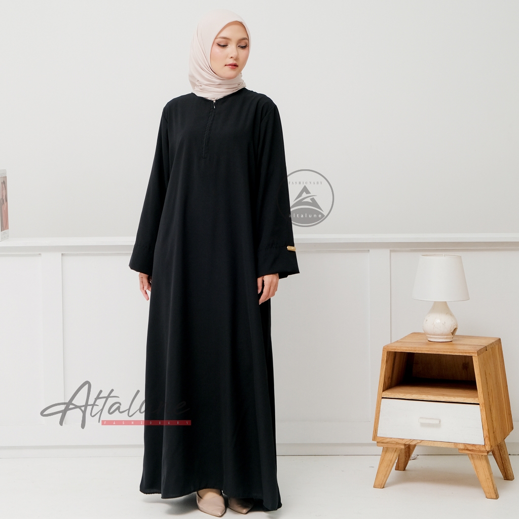 TERMURAH Altalune Fashion Abaya HItam Polos syari wanita muslim remaja Terbaru Wolfis Premium ukuran