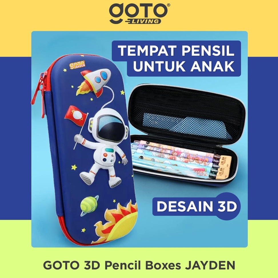 

KODE N64E Goto Jayden Kotak Pensil Anak Tempat Alat Tulis 3D Karakter Timbul