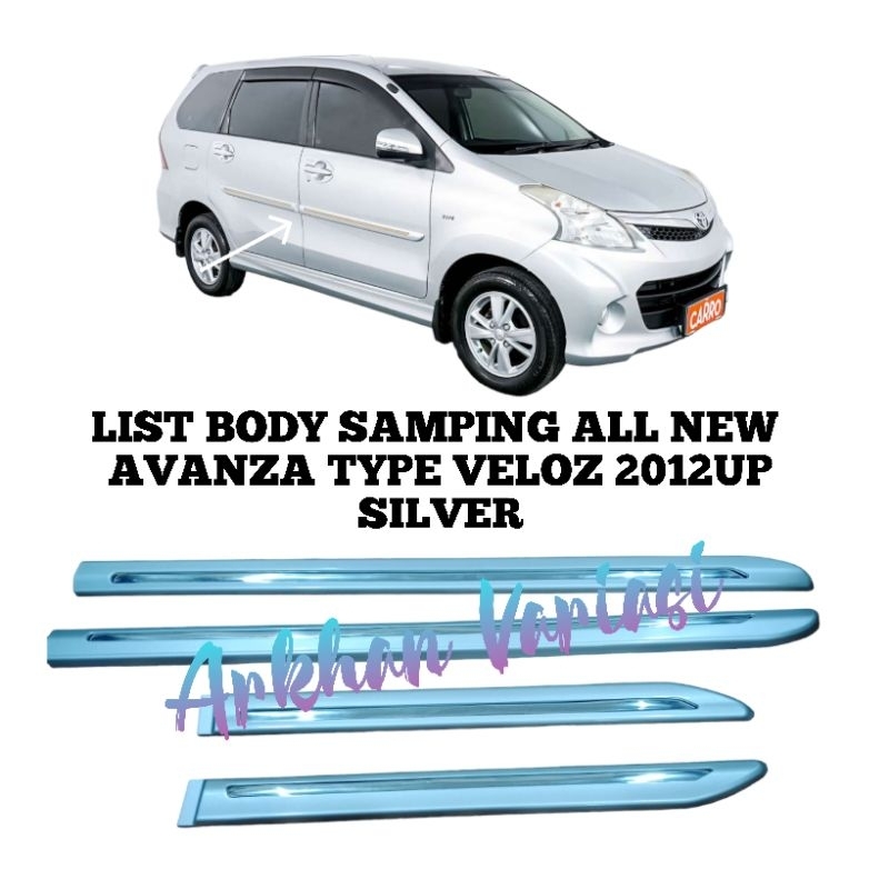 List Body Samping Pintu All New Avanza Veloz 2012 Up Silver