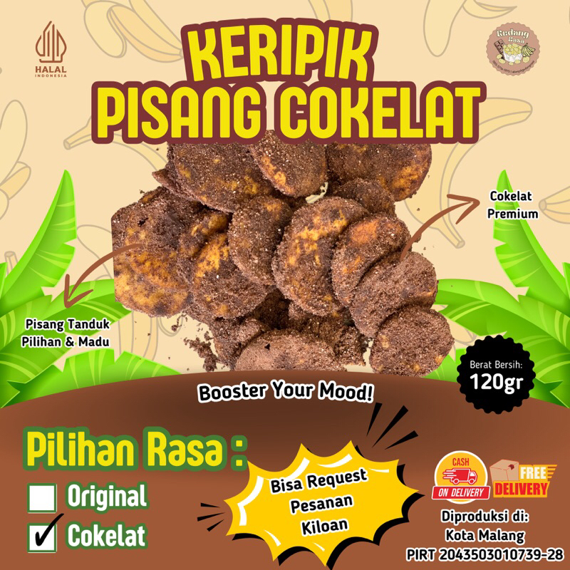 

Keripik Pisang Coklat - Manjakan Lidah & Pikiran Anda - 120Gram