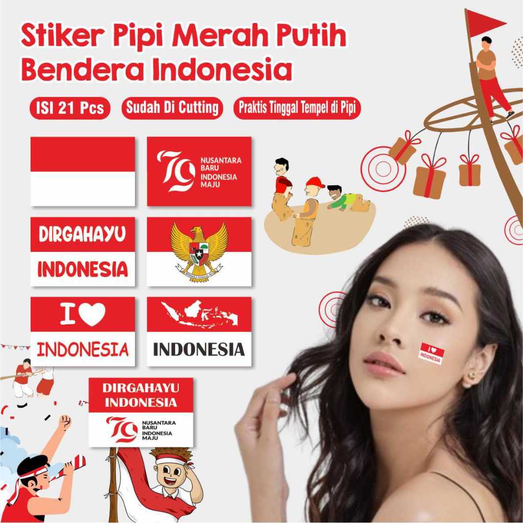 

STIKER PIPI, STIKER MERAH PUTIH, STIKER BENDERA INDONESIA, DIRGAHAYU HUT R1 KE 79
